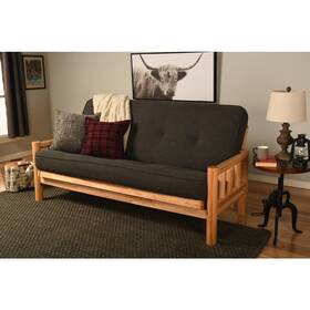 Kfldlchalf5md3 Kodiak Lodge Frame-natural Finish-linen Charcoal Mattress