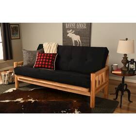Kfldsblklf5md3 Kodiak Lodge Frame-natural Finish-suede Black Mattress