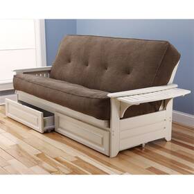 Kodiak Kfphdawmmochlf5md4 Phoenix Frame/antique White Finish/marmont Mocha Mattress/storage Drawers