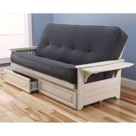 Kodiak Kfphdawmthunlf5md4 Phoenix Frame/antique White Finish/marmont Thunder Mattress/storage Drawers