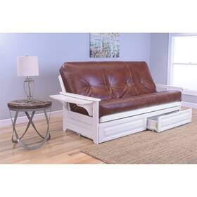 Kodiak Kfphdawotslf5md4 Phoenix Frame-antique White Finish-oregon Trail Saddle Mattress-storage Drawers