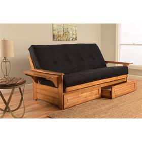 Kodiak Kfphdbtsblklf5md4 Phoenix Frame-butternut Finish-suede Black Mattress-storage Drawers