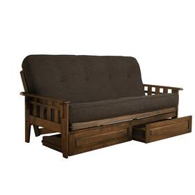 Kftsdrwlchalf6md4 Kodiak Tucson Frame-rustic Walnut Finish-linen Charcoal Mattress-storage Drawers Kftsdrwlchalf6md4 Kodiak Tucson Frame-rustic Walnut Finish-linen Charcoal Mattress-storage Drawers