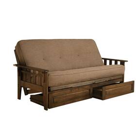 Kftsdrwlstnlf6md4 Kodiak Tucson Frame-rustic Walnut Finish-linen Stone Mattress-storage Drawers Kftsdrwlstnlf6md4 Kodiak Tucson Frame-rustic Walnut Finish-linen Stone Mattress-storage Drawers