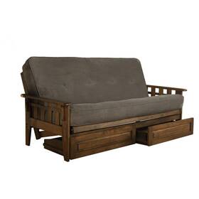 Kftsdrwmthunlf6md4 Kodiak Tucson Frame-rustic Walnut Finish-marmont Thunder Mattress-storage Drawers Kftsdrwmthunlf6md4 Kodiak Tucson Frame-rustic Walnut Finish-marmont Thunder Mattress-storage Drawers