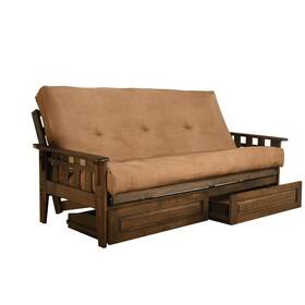 Kftsdrwspeatlf6md4 Kodiak Tucson Frame-rustic Walnut Finish-suede Peat Mattress-storage Drawers Kftsdrwspeatlf6md4 Kodiak Tucson Frame-rustic Walnut Finish-suede Peat Mattress-storage Drawers