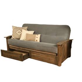 Kodiak Kfwadrwmthunlf6md4 Washington Frame-rustic Walnut Finish-marmont Thunder Mattress-storage Drawers