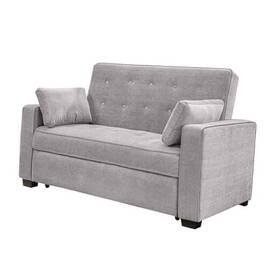 Lifestyle Solutions 840053200855 Ainsley Queen Size Convertible Sofa Bed Light Grey Gray Lifestyle Solutions 840053200855 Ainsley Queen Size Convertible Sofa Bed Light Grey Gray
