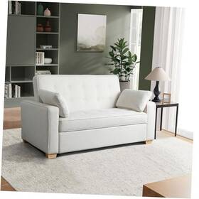 Lifestyle Solutions 840053208059 Ainsley Full Size Convertible Loveseat Oyster