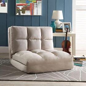 Fc40-09be Loungie Micro-suede 5-position Convertible Flip Chair Sleeper Lounger Sofa-beige Fc40-09be Loungie Micro-suede 5-position Convertible Flip Chair Sleeper Lounger Sofa-beige