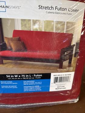 Mainstays 663986202457 Stretch Futon Cover Sedona Red 54 X 75 Polyester Spandex Mainstays 663986202457 Stretch Futon Cover Sedona Red 54 X 75 Polyester Spandex