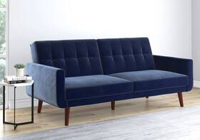 Mw19025 Marketwave Convertible Sofa Bed Sleeper Blue Velvet Upholstered Couch Modern Lounger Futon Mw19025 Marketwave Convertible Sofa Bed Sleeper Blue Velvet Upholstered Couch Modern Lounger Futon