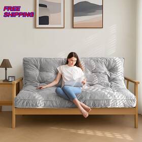 Maxyoyo 711181134209 6 Inch Grey Velvet Futon Mattress Full Size Versatile Shredded Foam Sofa Bed New Usa Maxyoyo 711181134209 6 Inch Grey Velvet Futon Mattress Full Size Versatile Shredded Foam Sofa Bed New Usa