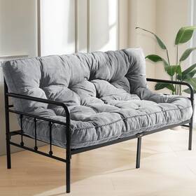 Maxyoyo 744759362049 6 Inch Full Size Futon Mattress Tufted Floor Thick Corded Fabric Dark Gr