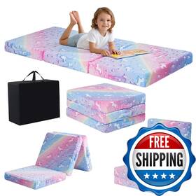 Memorecool B0bnpstvls Foldable Floor Cushion For Kids Glow Star Trifold Play Mat Portable