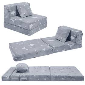 Memorecool B0bzwns4vv Kids Tri-fold Sofa Bed Glow Star Floor Mattress Foldable Futon Chair