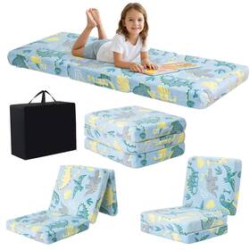 Memorecool B0dgg7mk86 Glow Dinosaur Kids Foldable Floor Mattress Mat Carry Bag 3-in-1