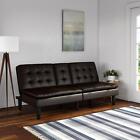 2241209we Memory Foam Pillowtop Futon Cupholders Dark Brown Faux Leather Comfort 2241209we Memory Foam Pillowtop Futon Cupholders Dark Brown Faux Leather Comfort