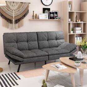 Milemont 749682913443 Modern Memory Foam Futon With Adjustable Armrests Milemont 749682913443 Modern Memory Foam Futon With Adjustable Armrests