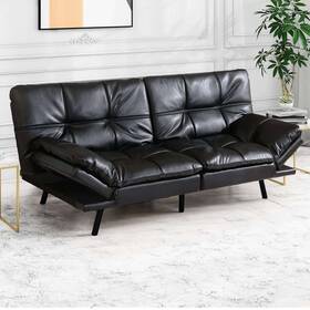 Milemont 759071285877 Futon Sofa Bed Modern Convertible Sleeper Couch Daybed With Adjustable