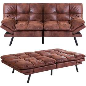 Milemont 777886901782 Convertible Memory Foam Futon Couch Bed Modern Folding