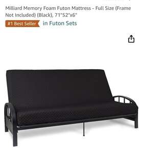 Eb900001sf Milliard Black Full Size 6-inch Foam Futon Mattress 71 Inch X52 Eb900001sf Milliard Black Full Size 6-inch Foam Futon Mattress 71 Inch X52