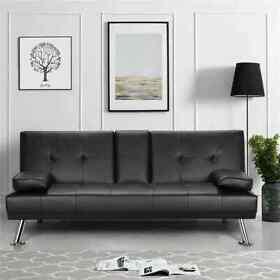 00846253168513 Modern Faux Leather Futon Sofa Bed Fold Up And Down Recliner Couch With Cup Holder 00846253168513 Modern Faux Leather Futon Sofa Bed Fold Up And Down Recliner Couch With Cup Holder