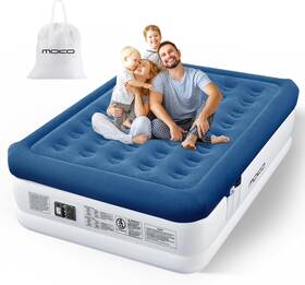 Mamq18 Moko Air Mattress Queen With Built In Pump 18ftft 18 Inch White/blue
