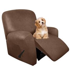 Molasofa 746555868442 Leather Like Recliner Chair Covers - Large Lazy 1 Seater 01-brown