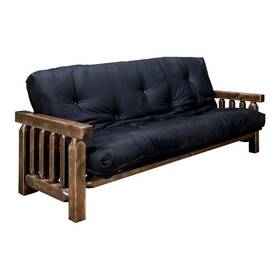 Montana Woodworks 661890455235 Homestead Wood Futon Frame With Mattress In Brown