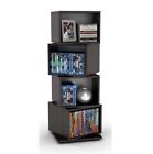 Tower4 Multimedia Storage Blu-ray Cube Cd Espresso Organizer Tier Dvd Rotating Tower4 Multimedia Storage Blu-ray Cube Cd Espresso Organizer Tier Dvd Rotating