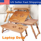 Nez869620 Unbranded Portable Folding Desk Bamboo Laptop Breakfast Tray Bed Table