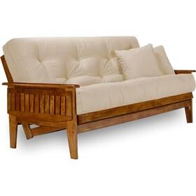 Nirvana Futons 799599020543 Eastridge Futon Set - Queen Size Frame 8 Inch Mattress Twill Kh