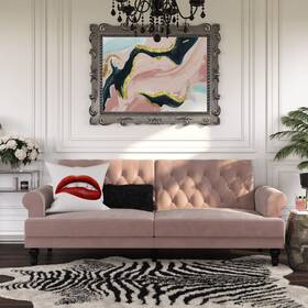 Novogratz 029986234261 Cassidy Upholstered Futon Blush Velvet