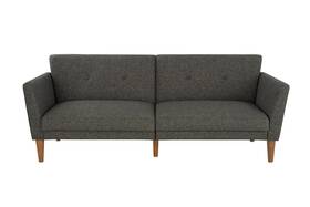 2180429n Novogratz Regal Futon With Reclining Split Backrests Gray Linen