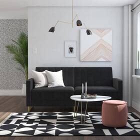 2358079n Novogratz Coil Futon/sofa Bed 77 Inch L X 33.5 W 33 H Innerspring Velvet In Black 2358079n Novogratz Coil Futon/sofa Bed 77 Inch L X 33.5 W 33 H Innerspring Velvet In Black