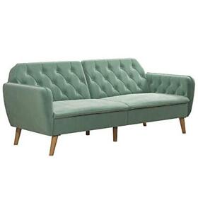 Novogratz Tallulah Memory Foam Sofa Bed Light Green Velvet Futon Novogratz Tallulah Memory Foam Sofa Bed Light Green Velvet Futon