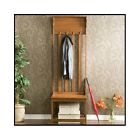 Oak Hall Tree Entry Bench Storage Entryway Coat Rack Stand Wood Antique Hanger 3918990575330 Oak Hall Tree Entry Bench Storage Entryway Coat Rack Stand Wood Antique Hanger 3918990575330