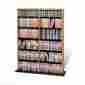 Oma-0640 Prepac Oak Black Double Width Wall Storage For Multimedia