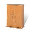 Ovs-0136 Small Multimedia Locking Cabinet Black Prepac Storage Oak