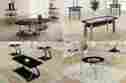 Pdf3054 3091 3092 3096 Pdx 3pcs Modern Dark Glass Top Coffee End Table Set With Metal Legs For Living Room