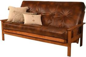 Pr-4753-2224393 Pemberly Row 75 Inch Traditional Full-size Faux Leather Futon Mattress With Hinged I Pr-4753-2224393 Pemberly Row 75 Inch Traditional Full-size Faux Leather Futon Mattress With Hinged I
