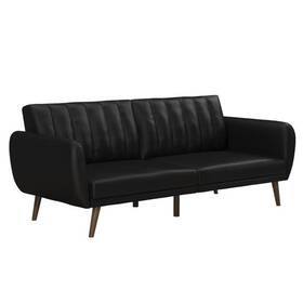 Pr-4753-2239703 Pemberly Row Futon In Convertible Sofa And Couch Black Faux Leather Pr-4753-2239703 Pemberly Row Futon In Convertible Sofa And Couch Black Faux Leather