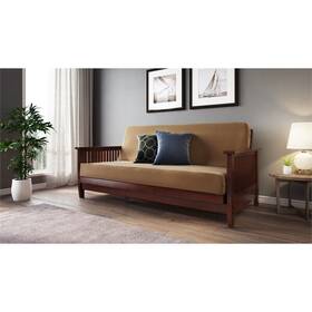 Pr-4753-2362220 Pemberly Row The Full-sized Futon Frame In Dark Cherry Made From Malaysian Oak Pr-4753-2362220 Pemberly Row The Full-sized Futon Frame In Dark Cherry Made From Malaysian Oak