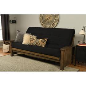 Pr-4753-2471789 Pemberly Row Queen-size Wood Futon With Suede Black Mattress Pr-4753-2471789 Pemberly Row Queen-size Wood Futon With Suede Black Mattress
