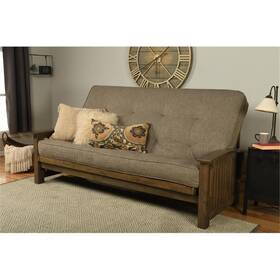 Pr-4753-2471811 Pemberly Row Queen-size Wood Futon With Linen Stone Mattress Pr-4753-2471811 Pemberly Row Queen-size Wood Futon With Linen Stone Mattress