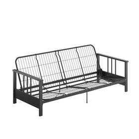 Pr-4753-2545109 Pemberly Row Full Metal Arm Futon With 6 Inch Thermobonded Black Microfiber Mattress Pr-4753-2545109 Pemberly Row Full Metal Arm Futon With 6 Inch Thermobonded Black Microfiber Mattress