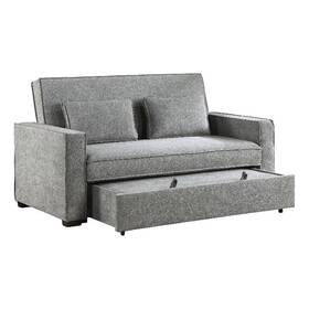 Pemberly Row Pr-4753-2688942 Fabric Upholstered Convertible Sofa With Pull-out Bed In Gray
