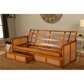Pr-4753-2846058 Pemberly Row Wood Futon Frame With Storage - Mattress Not Included
