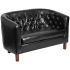 Qy-b16-2-hy-9030-8-bk-gg Flash Furniture Hercules Colindale Series Black Leather Tufted Loveseat And Qy-b16-2-hy-9030-8-bk-gg Flash Furniture Hercules Colindale Series Black Leather Tufted Loveseat And